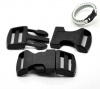 Bild von ABS Plastik Steckschnalle Klickverschluss für Paracord Armband Unregelmäßig Schwarz 7cm x 3.2cm 10 Sets