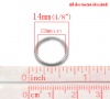 Immagine di 0.8mm Lega di Ferro Doppio Diviso Stile Anello di Salto Tondo Tono Argento 14mm Dia, 300 Pz