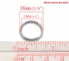 Image de 1mm Anneaux de Jonction Double Cercle Ouvert en Alliage de Fer Rond Argent Mat 16mm Dia, 200 Pcs