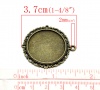 Immagine di Lega di Zinco Charm Ciondoli Tondo Tono del Bronzo Basi per Cabochon Addetti 25mm 3.7cm x 3.4cm, 10 Pz