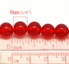 Immagine di Vetro Sciolto Perline Tondo Rosso Sfaccettato Circa 8mm Dia, Foro: Circa 1mm, lunghezza:79cm 1 Filo （Circa100 Pezzi/Treccia)