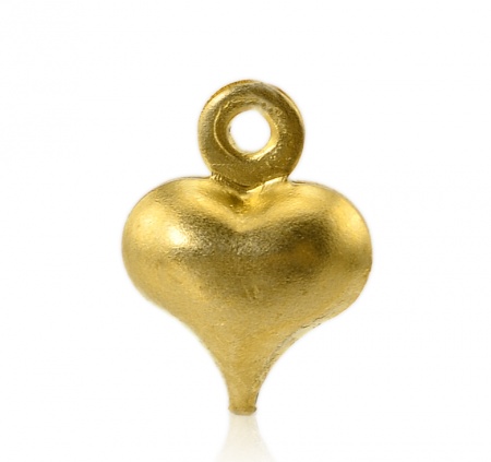 100PCs Brass Tone Love Heart Charm Pendants 9x6mm(3/8"x2/8")