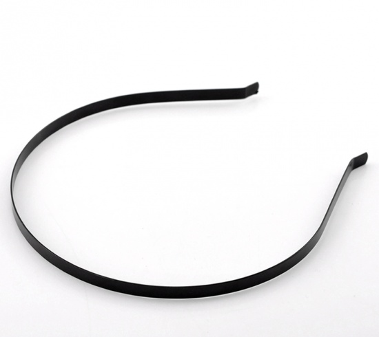 Picture of Iron Based Alloy Headband Hair Band Round Black 37cm x 0.6cm, 5 PCs