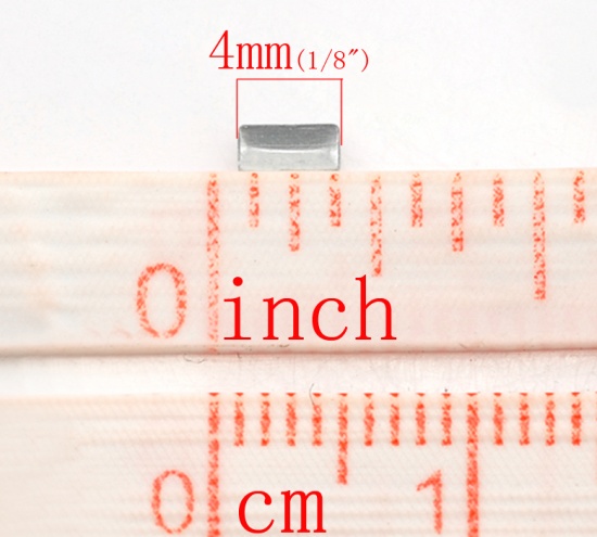 Bild von Aluminium Metallisch Nagel-Kunst Nagel-Dekoration Nieten zum Kleben Rechteck Aluminium Farbe 4mmx2mm, 1000 Stück