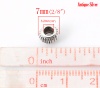 Immagine di Lega di Zinco Separatori Perline Lanterna Argento Antico Striscia Disegno Circa 7.0mm x 5.0mm, Foro:Circa 3.2mm, 100 Pz