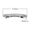 Picture of Iron Based Alloy Barrette Hair Clips Arched Silver Tone 7.7cm x 1.2cm, 20 PCs