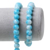 Picture of Glass Loose Beads Round Skyblue Pattern About 8mm Dia, Hole: Approx 1mm, 78cm long, 2 Strands (Approx 100 PCs/Strand)