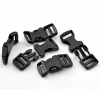Изображение ABS Пластик Пряжки для Браслета Выживания Бесформенный Черный 4.6см x 2.1см, 50 Комплектов