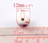 Picture of Ceramics Beads Round White Fuchsia Flower Pattern About 12mm Dia, Hole: Approx 2.5mm, 30 PCs