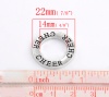 Picture of Zinc Based Alloy Charms Circle Ring Antique Silver Message " Cheer " Carved 22mm( 7/8") Dia, 30 PCs