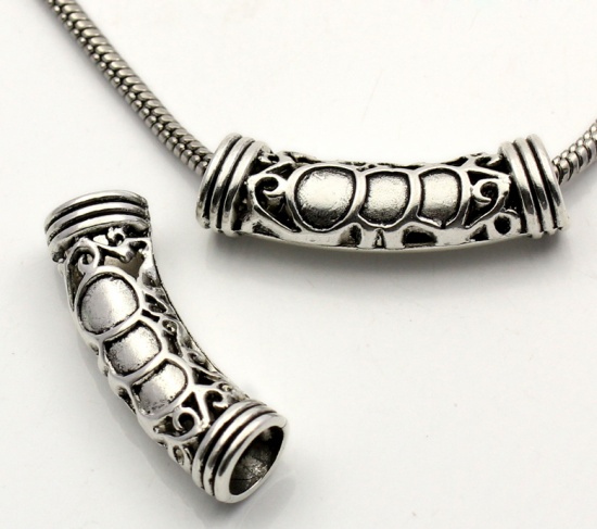Изображение Бусина в стиле Пандора "Труба" Античное Серебро 4*1,1см, 10 шт/уп
