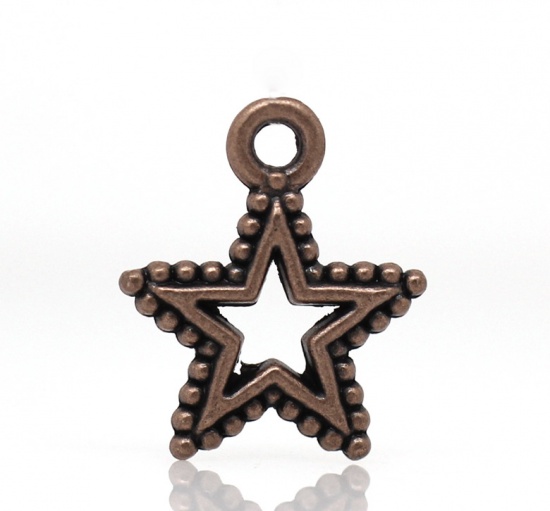 Picture of Charm Pendants Star Antique Copper 15x18mm,50PCs 