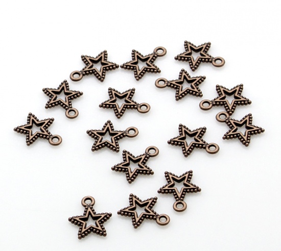 Picture of Charm Pendants Star Antique Copper 15x18mm,50PCs 