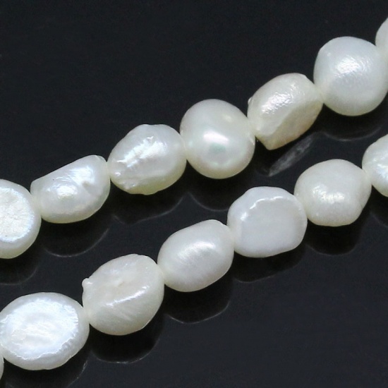 Immagine di Perla Perline Irregolare Naturale Circa 5mm x 5mm-9mm x 6mm Foro: Circa 0.5mm lunghezza:37.0cm 1 Filo （Circa65 Pezzi/Treccia)