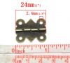Picture of Iron Based Alloy Door Cabinet Drawer Wooden Box Butt Hinges Rectangle Antique Bronze Rotatable 20mm x 24mm( 6/8"x1"), 50 PCs