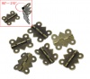 Picture of Iron Based Alloy Door Cabinet Drawer Wooden Box Butt Hinges Rectangle Antique Bronze Rotatable 20mm x 24mm( 6/8"x1"), 50 PCs