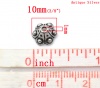 Immagine di Lega di Zinco Coppette Copriperla Fiore Argento Antico (Addetti 8mm-10mm Perline) Polka Dot Disegno 10mm x 5mm, 100 Pz