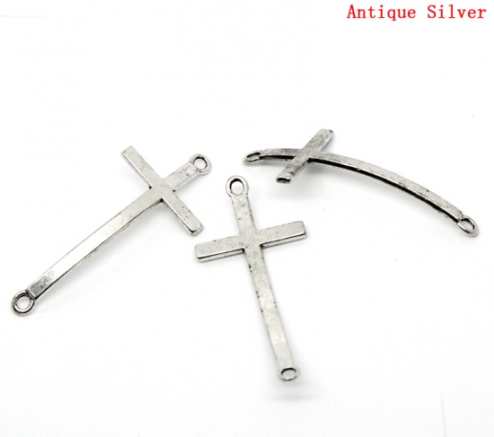 Picture of Connectors Cross Antique Silver Color 5.4x2.4cm,20PCs