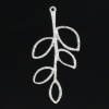 Picture of Charm Pendants Leaf Silver Plated Hollow 3.8x1.9cm,30PCs