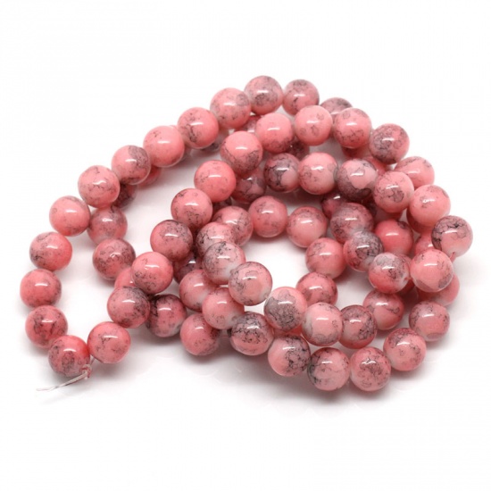 Picture of Glass Loose Beads Round Pink 10mm Dia,79cm long,3 Strands(approx 82PCs/Strand)