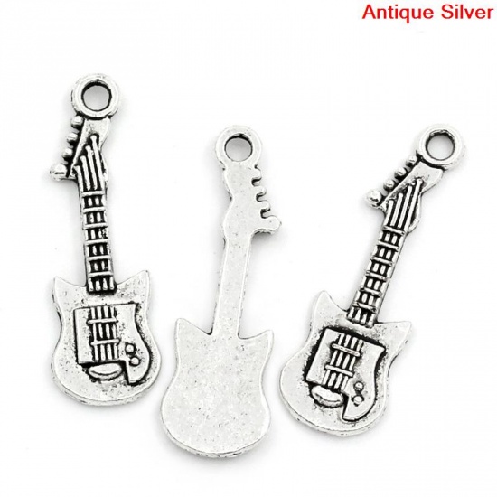 Picture of Charm Pendants Guitar Antique Silver Color 3.2x1cm,50PCs
