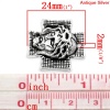 Picture of Zinc Based Alloy Easter Charms Cross Antique Silver Jesus Carved 24mm x 22mm(1"x 7/8"),20PCs