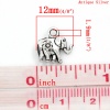 Picture of Zinc Metal Alloy Charm Pendants Elephant Animal Antique Silver Flower Carved 12mm x 12mm( 4/8"x 4/8"), 50 PCs
