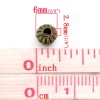 亜鉛合金 スペーサ ビーズ カボチャ 銅古美メッキ ストライプパターン 約6mm 直径、 　穴：約1.9mm、 200 PCs の画像
