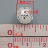 Imagen de Cuentas Aleación de Bola,Chapado en plata Punto 10mm Diámetro, Aguero: acerca de 1.0mm, 200 Unidades