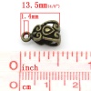Bild von European Stil Zinklegierung Element Perlen Für European Armband Dreieck Bronzefarbe 5 Stücke.6mm x 7.6mm, 1.4mm, 13.5mm x 7.5mm, 100 Stücke