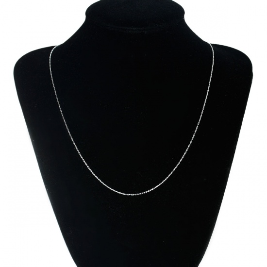 Picture of 304 Stainless Steel Chain Jewelry Necklace Silver Tone Approx 50.5cm(19 7/8") long, Chain Size: 1mm, 1 Piece
