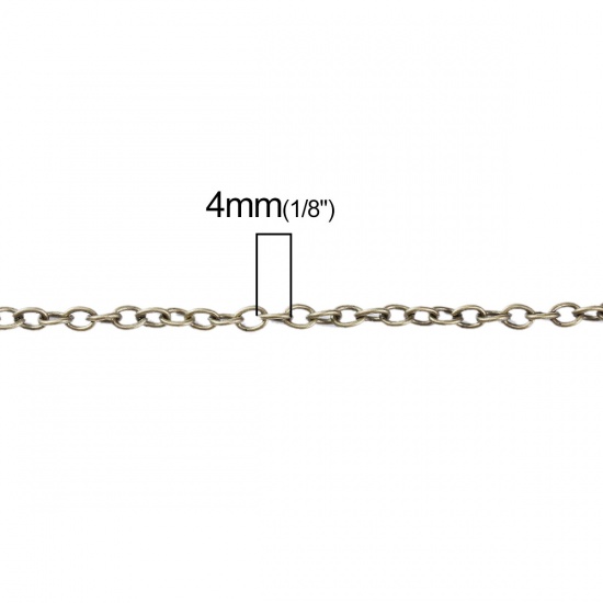 Picture of Zinc Based Alloy & Iron Based Alloy Link Cable Chain Necklace Antique Bronze 76.2cm(30") long, 1 Packet ( 12 PCs/Packet)