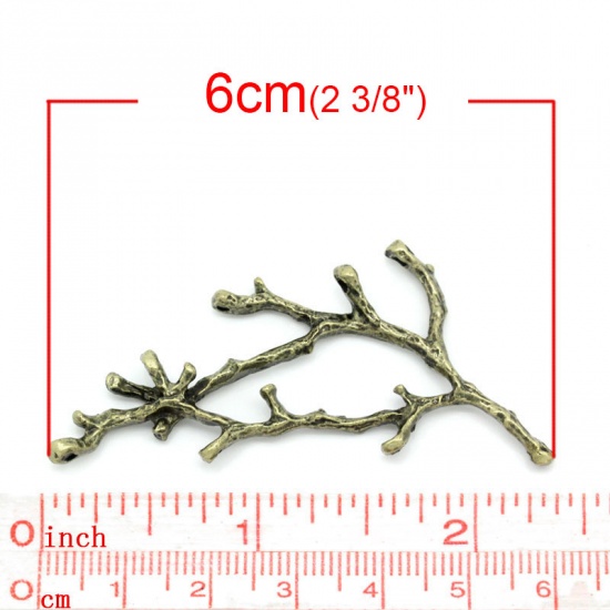 Picture of Connectors Findings Branch Antique Bronze 6cm x 2.8cm - 5cm x 2.6cm,10PCs