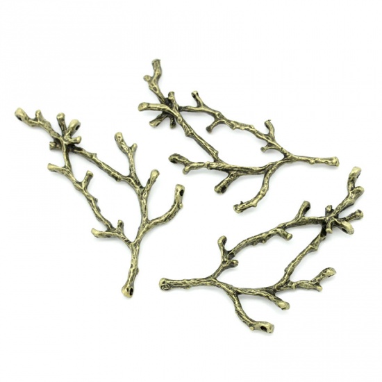 Picture of Connectors Findings Branch Antique Bronze 6cm x 2.8cm - 5cm x 2.6cm,10PCs