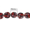 Image de Perles en Coquille Naturelle Plat-Rond Multicolore Fleurs 25mm Dia, Tailles de Trous: 1mm, 1 Enfilade, 39cm long, 15PCs/Enfilade