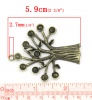 Picture of Zinc Based Alloy Pendants Tree Antique Silver (Can Hold 5mm Flat Back Rhinestone) 5.9cm x5cm(2 3/8" x2"),5PCs