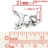 Image de Pendentifs en Alliage de Zinc Forme Rennes de Noël Argent vieilli, 21.0mm x 17.0mm, 50 Pièces 