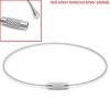 Picture of Steel Memory Wire Cord Bracelet With Screw Clasp Silver Tone 23cm(9") long, 150 PCs