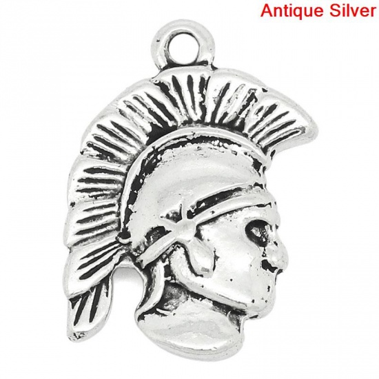 Picture of Charm Pendants Spartan Antique Silver Color 16x20mm,20PCs