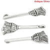 Picture of Zinc Based Alloy Charms Broom Antique Silver 27mm x 10mm, 854 PCs