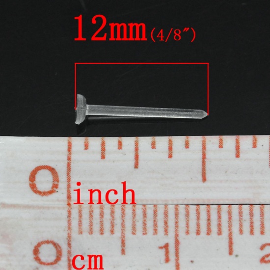 Immagine di ABS Orecchino a Perno Tondo Trasparente Nulla Disegno 12mm x 3mmposta / filo: ( 0.8mm )， 1000 Set