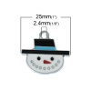 Immagine di Lega di Zinco Charm Ciondoli Fantoccio di Neve Tono Argento Nulla Disegno 24mm x 22mm, 10 Pz