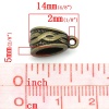 Image de Bélières pour Européen Bracelet en Alliage de Zinc Forme Triangle Bronze antique Motifs , 14mm x 7mm, 50 Pièces