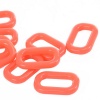 ABS コネクターパーツ 楕円形 橙赤色 4.2cm x 2.6cm、 20 個 の画像