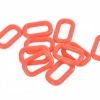 Immagine di ABS Connettore Accessori Ovale Rosso Arancione Nulla Disegno 42mm x 26mm, 20 Pz