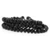 Picture of Glass Loose Beads Flat Round Black Faceted 6mm Dia,41.5cm long,2 Strands(approx 99PCs/Strand)