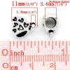 Picture of Zinc Based Alloy European Charm Bail Beads Love Heart Antique Silver Fit European Bracelet 11mm x 8mm, 100 PCs