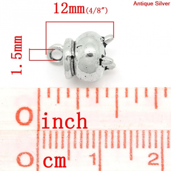 Picture of Zinc Metal Alloy Charm Pendants Censer Antique Silver 12mm( 4/8") x 8mm( 3/8"), 30 PCs
