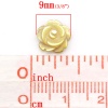 Imagen de Cuentas (Medio Agujero) Natural Concha de Flor , Amarillo 9mm x 9mm,Agujero：Aprox 1mm, 4 Unidades