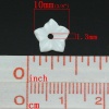 Imagen de Cuentas Concha de Flor,Blanco 10mm x 10mm, Aguero: acerca de 1.3mm, 5 Unidades
